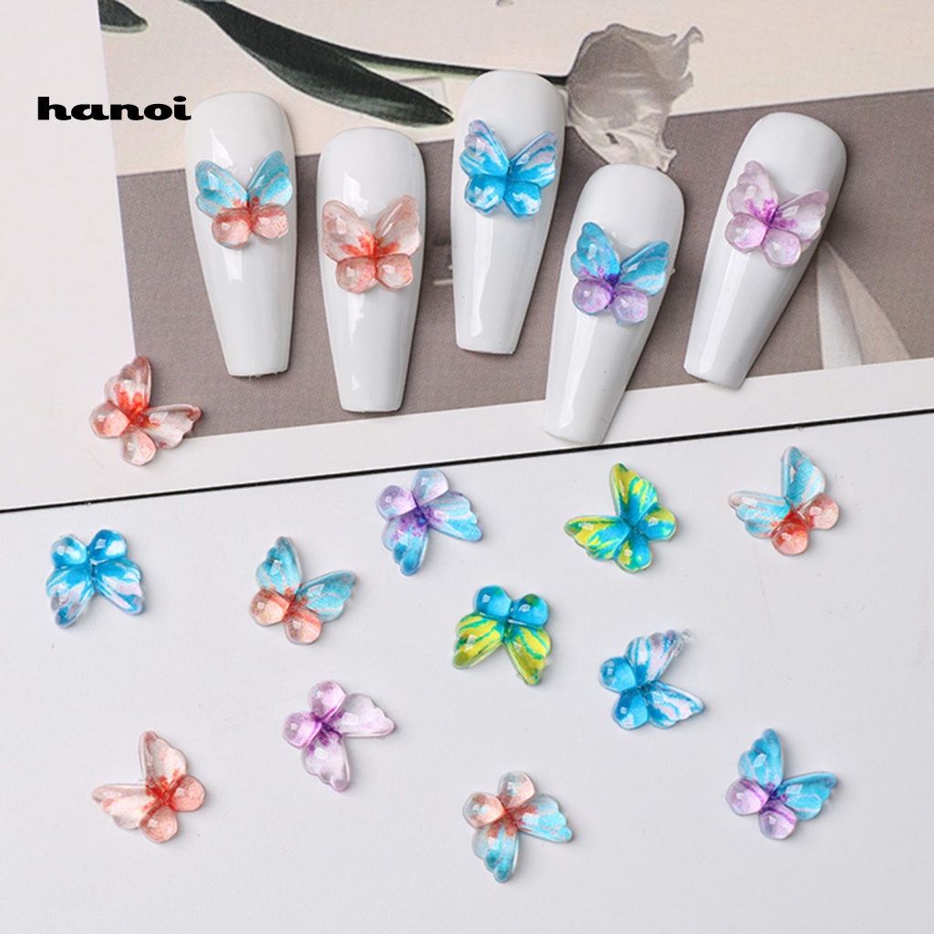 1 Túi Phụ Kiện Trang Trí Móng Tay Hình Bướm Nhiều Màu Sắc Dễ Thương Dành Cho Nữ