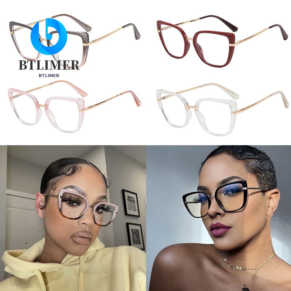 Btlimer Kính Đọc Sách Gọng Mắt Mèo Chống Ánh Sáng Xanh Lam Siêu Nhẹ Phong Cách Vintage