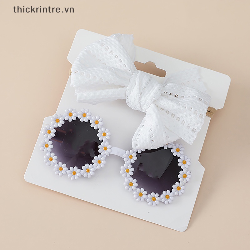 Kính Mát Gọng Tròn Họa Tiết Hoa Phong Cách Bohemia Cho Bé