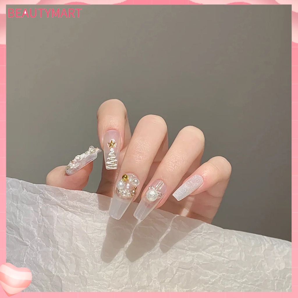 1 Túi Phụ Kiện Trang Trí Móng Nghệ Thuật Tạo Hiệu Ứng Nhiều Kích Cỡ Phong Cách Giáng Sinh