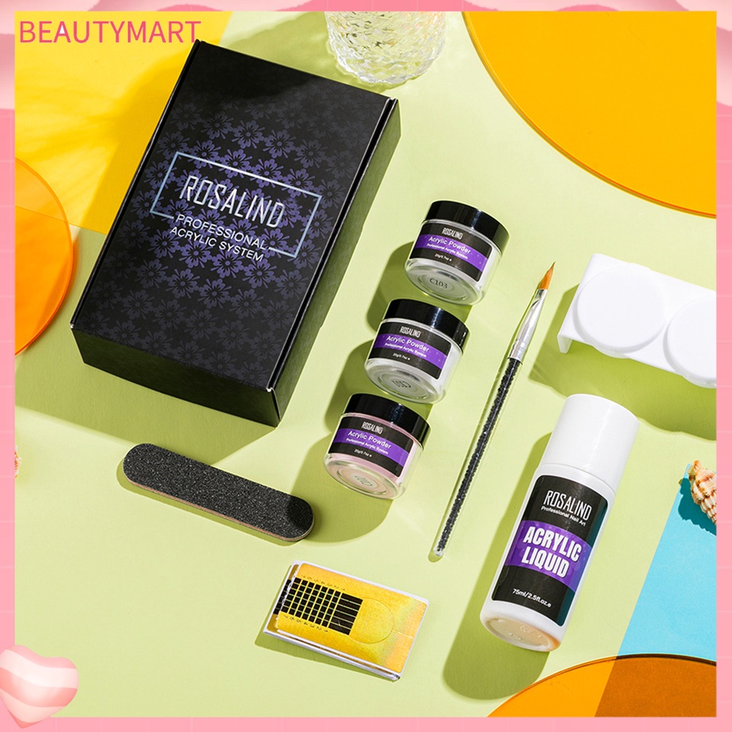 1 Bộ Bột Acrylic Kèm Cọ Trang Trí Móng Tay DIY