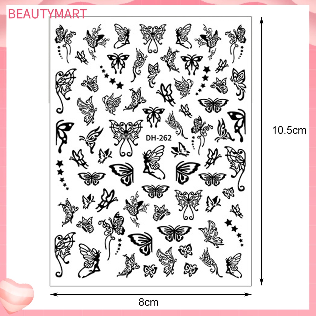 Đề Can Dán Móng Tay Hình Bướm Rỗng Tinh Tế Không Keo Cho Nữ