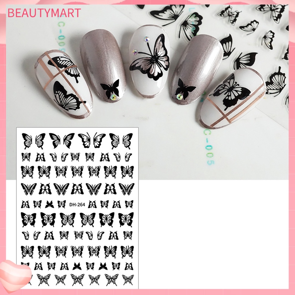 Đề Can Dán Móng Tay Hình Bướm Rỗng Tinh Tế Không Keo Cho Nữ