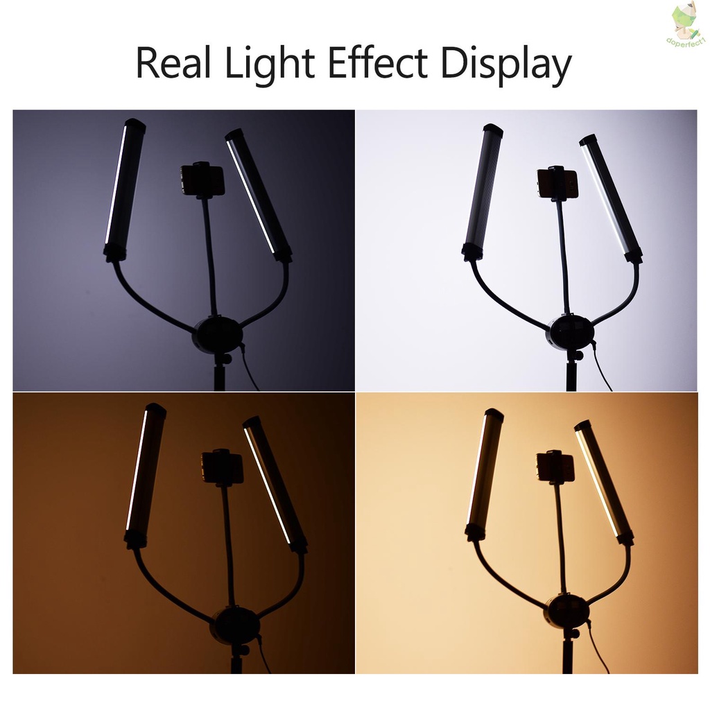 FX-480II Dual Arm LED Video Lamp Fill Lights Bi-Color 3200-5500K Color Temperature Light Strips with Flexible Hoses LCD    Came-6.5