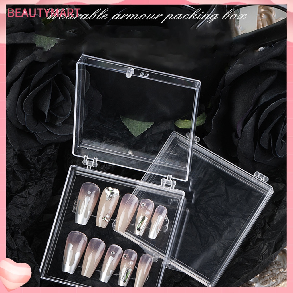 Hộp Đựng Vật Liệu Làm Móng Tay Trong Suốt Cạnh Tròn Sức Chứa Lớn Bền Bỉ