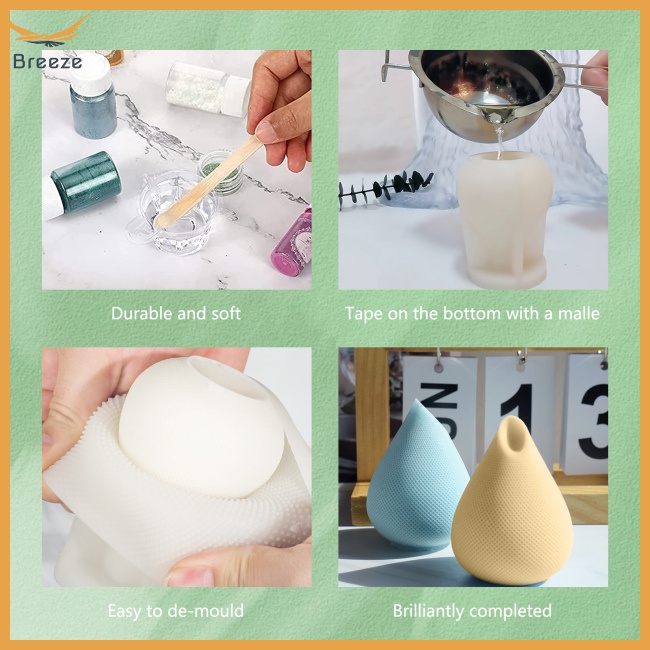 Set 2 Khuôn Silicone Làm Nến Thơm Có Thể Gấp Gọn Tiện Dụng Diy