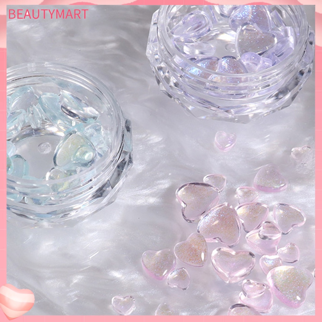 1 Hộp Phụ Kiện Trang Trí Móng Tay 3D Hình Trái Tim Tinh Tế Chống Nước