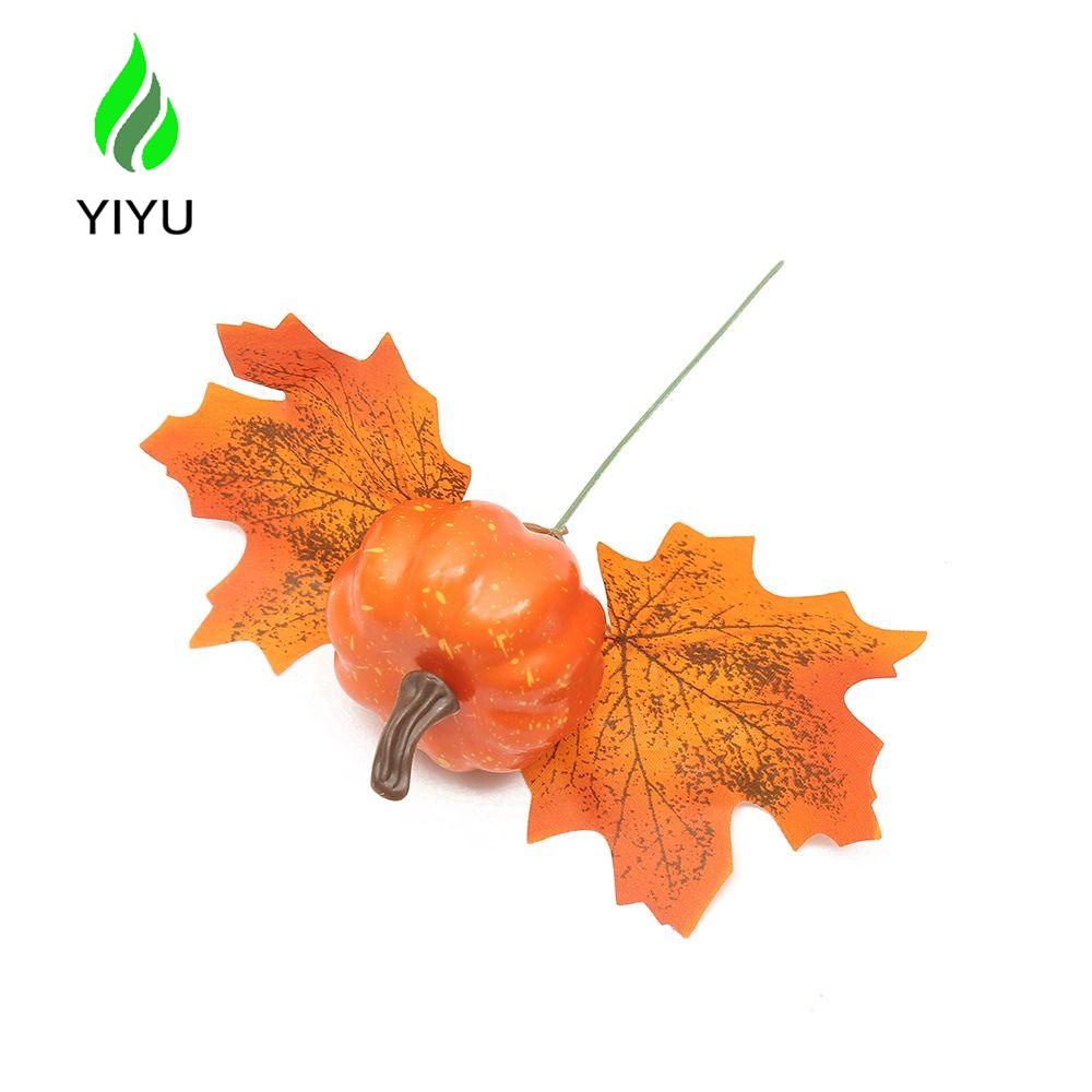 YIYU 1 Nhánh Lá Phong Nhân Tạo Màu Đỏ Thu Hút Dùng Để Trang Trí Nhà Dịp Halloween