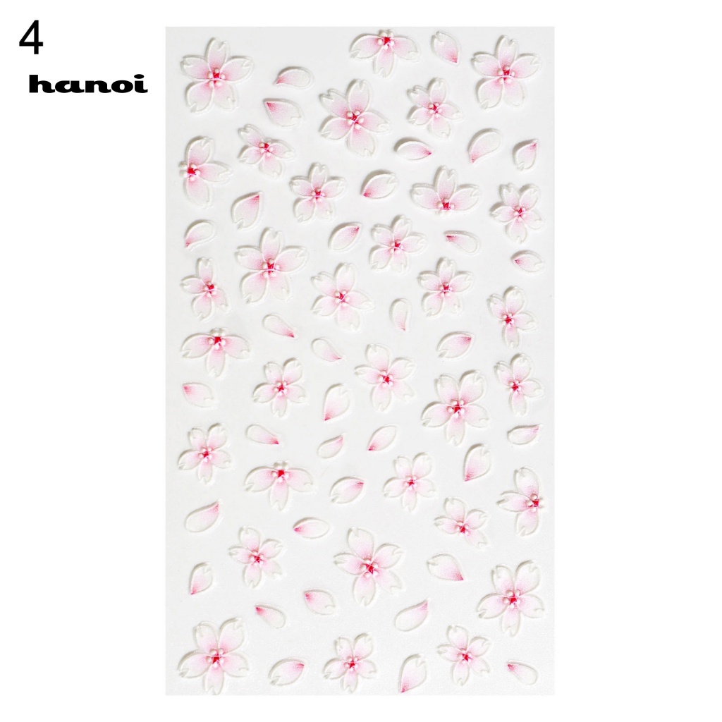 Miếng Dán Trang Trí Móng Tay Họa Tiết Hoa Lá Dập Nổi 5D Thời Trang Cho Nữ