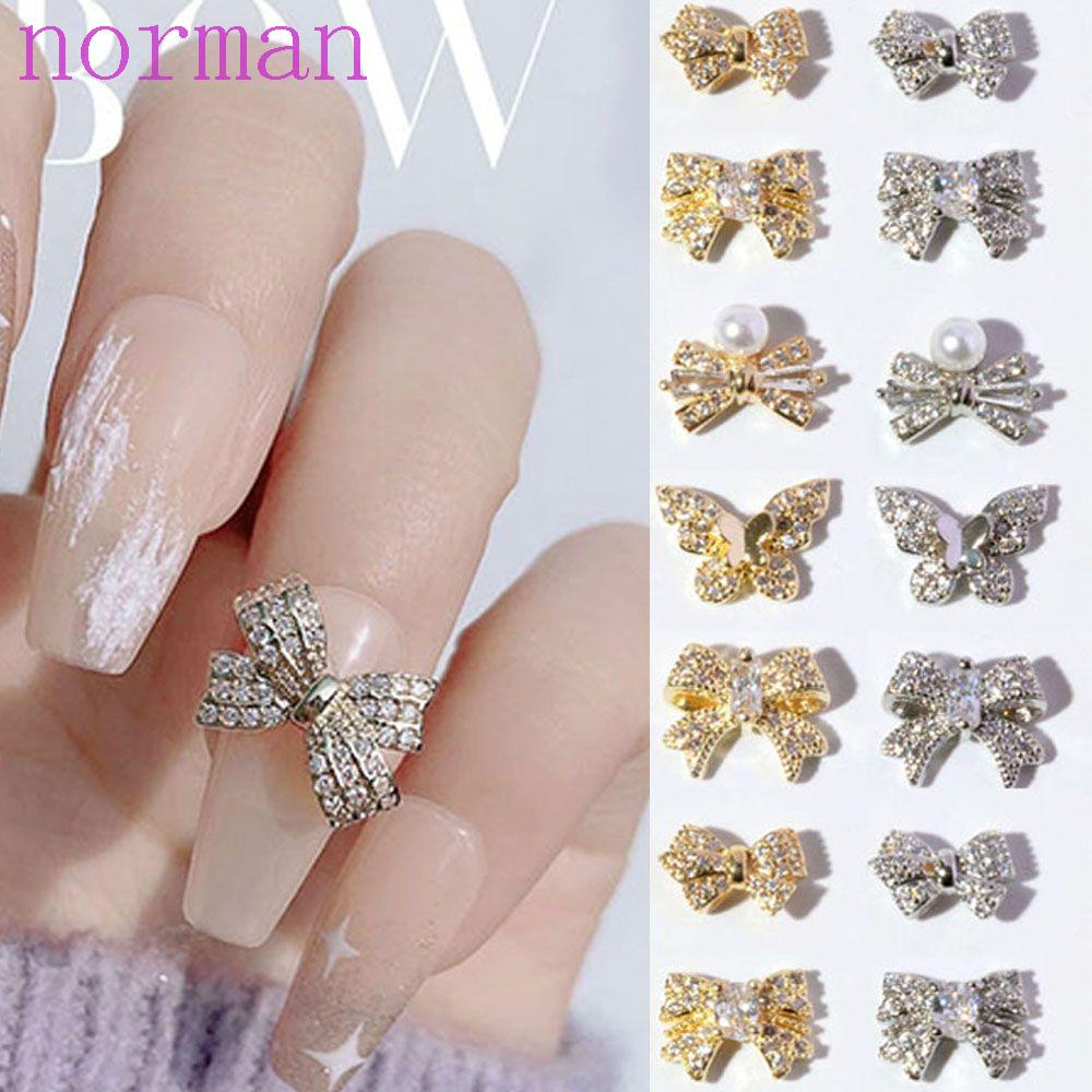 Phụ Kiện Nơ Trang Trí Móng Tay Xinh Xắn|Mặt Dây Chuyền Thủy Tinh Sáng Bóng Dễ Thương|Phụ Kiện Trang Trí Móng Tay Hình Bướm Xinh Xắn