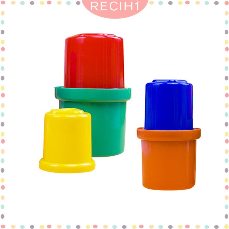 Cốc Xếp Chồng Lên Nhau Màu Cầu Vồng Giáo Dục Sớm Cho Bé