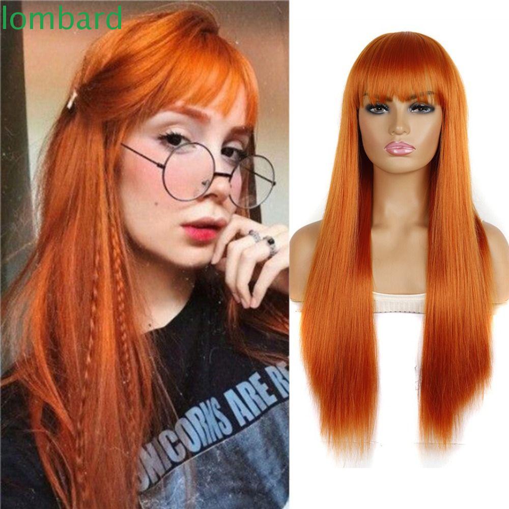 Tóc Giả Thẳng Dài Màu Đỏ Dùng Hóa Trang Halloween Chất Lượng Cao