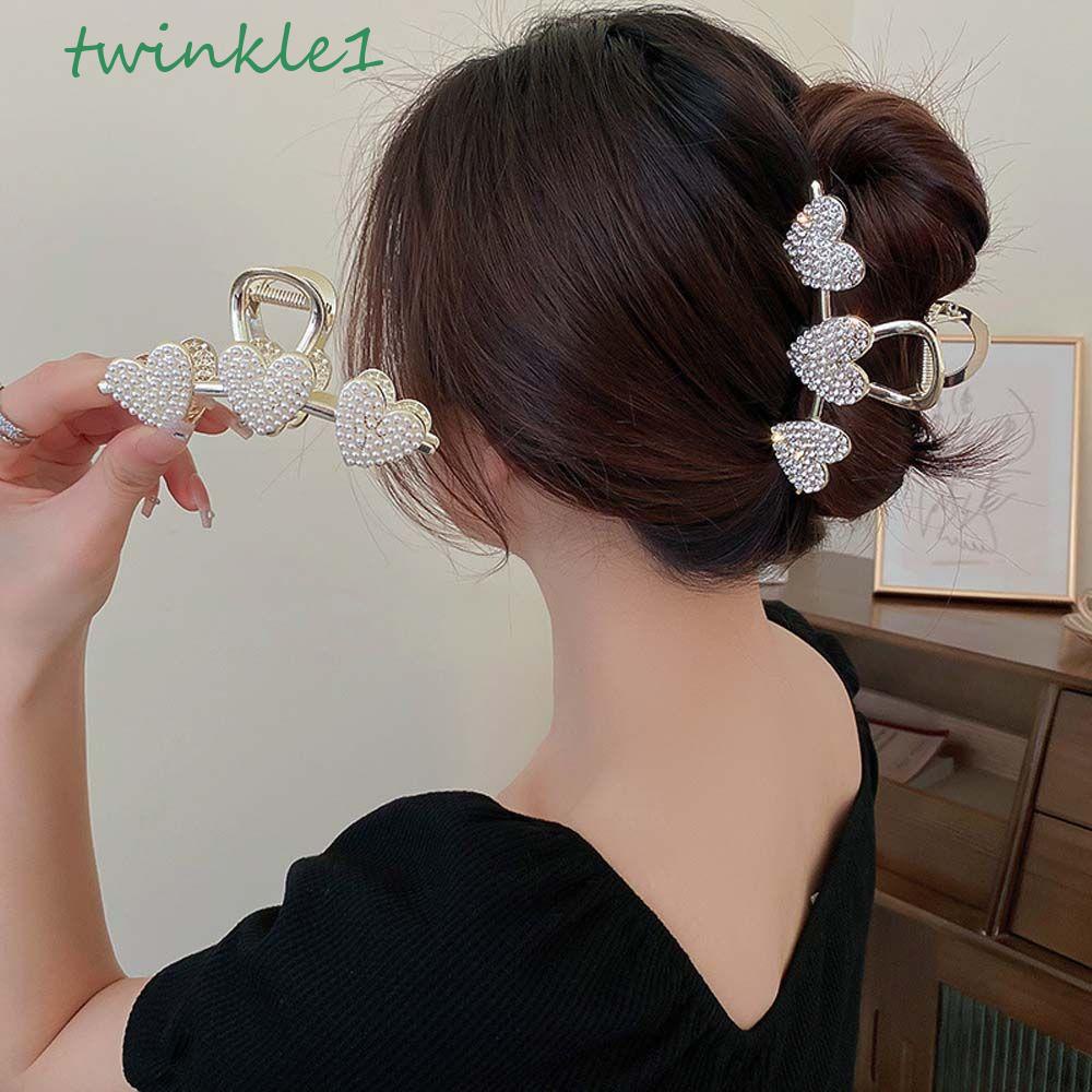 Kẹp Tóc Càng Cua Hình Trái Tim Lấp Lánh Phong Cách Vintage Hợp Thời Trang Cho Nữ|Kẹp Tóc Hình Cá Mập Dễ Thương Xinh Xắn Cao Cấp