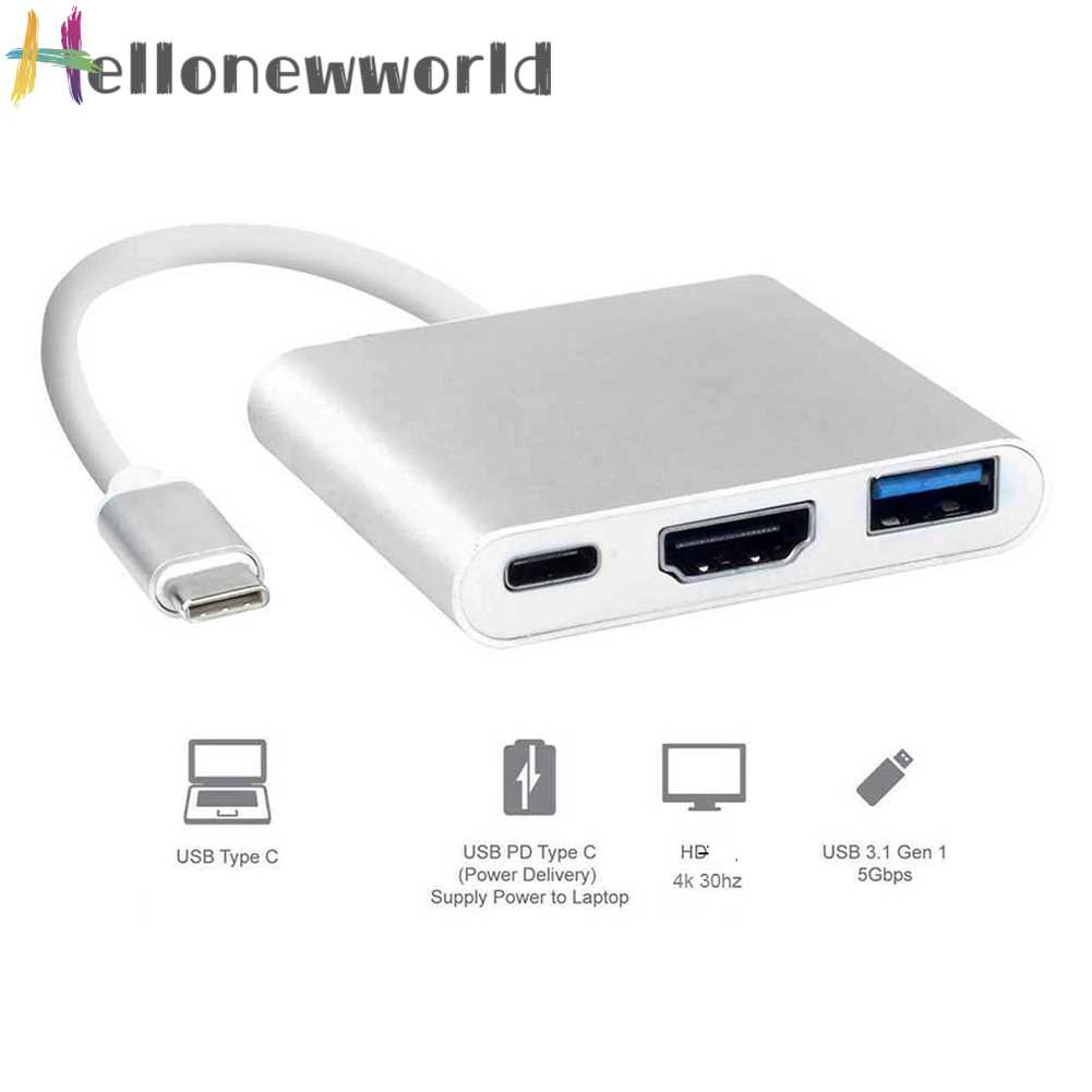 Bộ Chia USB 3.1 10Gbps HDMI TYPE-C 3 Trong 1 Cho Laptop