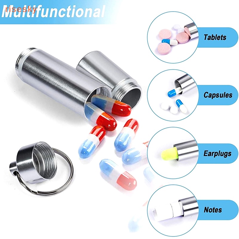 1 Hộp Đựng Thuốc Bằng Nhôm Hình Viên Con Nhộng