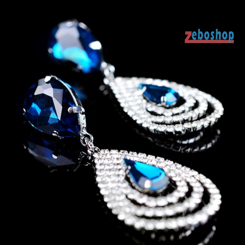 Bông Tai Hình Giọt Nước Đính Đá Thanh Lịch Dành Cho Nữ