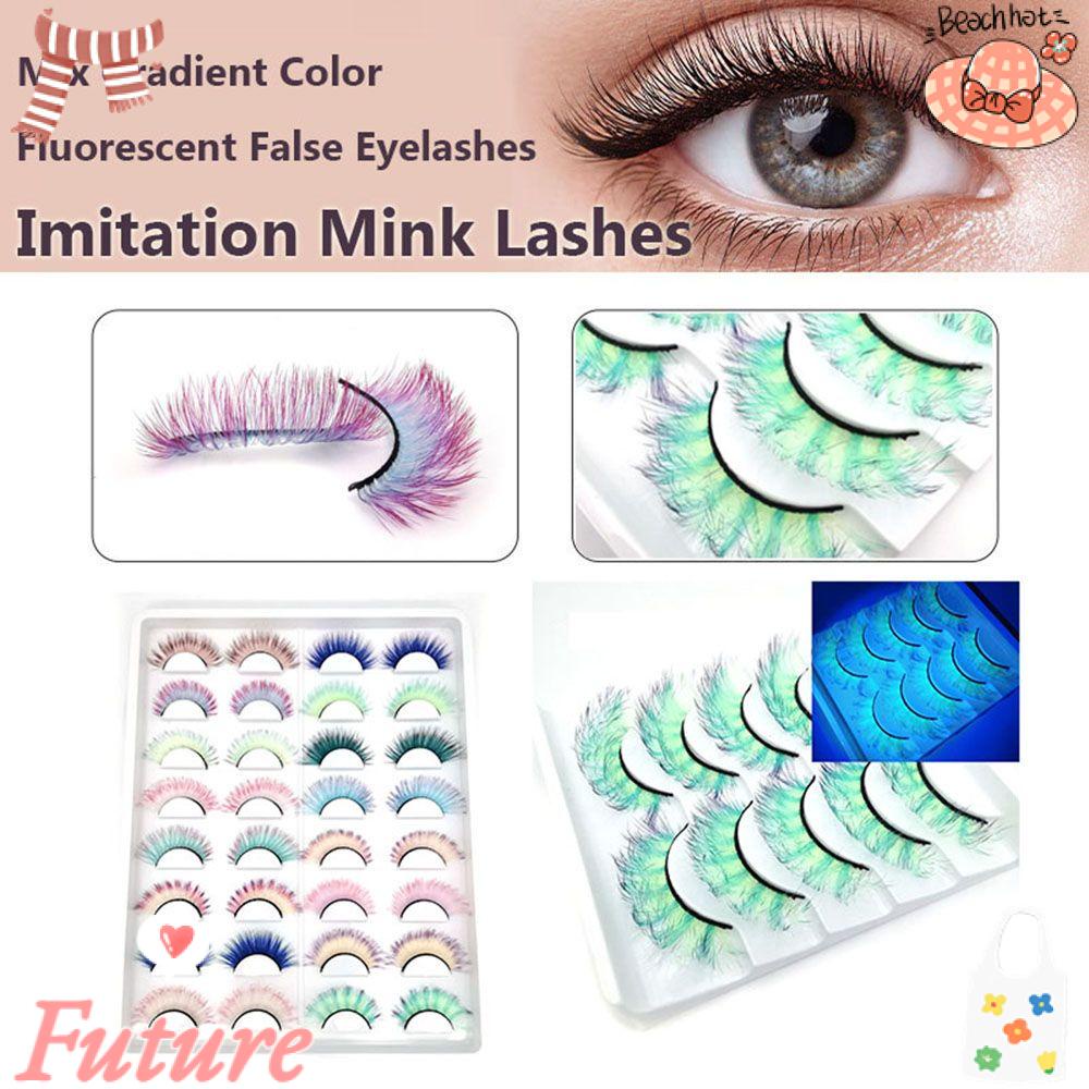 Set 5 Cặp Lông Mi Giả 3D Cong Tự Nhiên Tái Sử Dụng Màu Sắc Gradient Dành Cho Nữ
