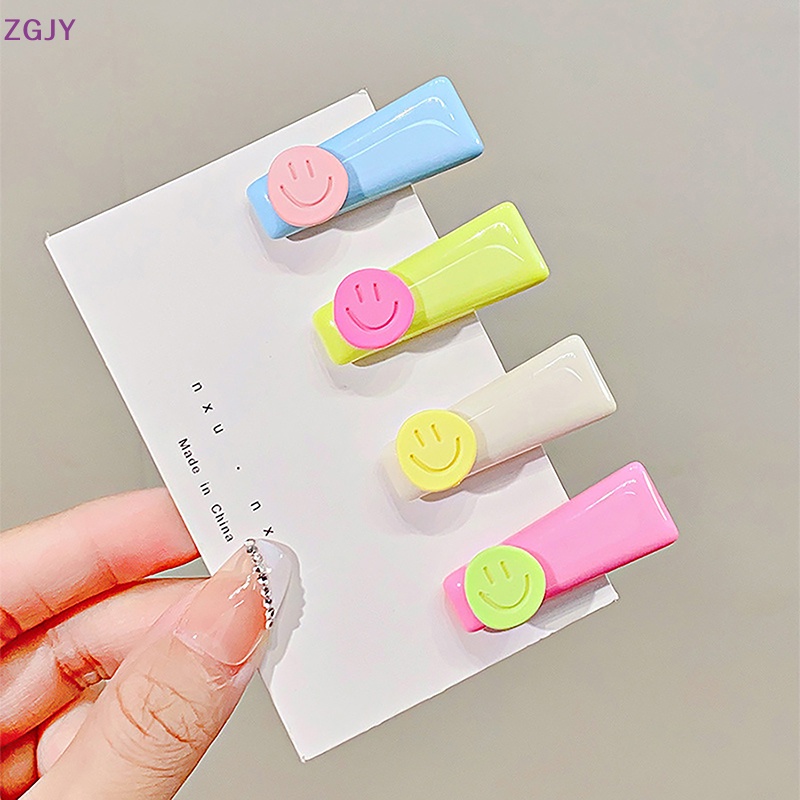 Kẹp Tóc Nhựa Hình Mặt Cười Màu Kẹo Ngọt Thiết Kế Dễ Thương Thời Trang Cho Nữ Mới