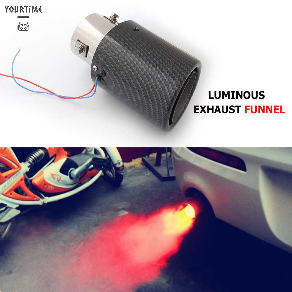 Ống Xả Xe Hơi Bằng Sợi Carbon Có Đèn LED