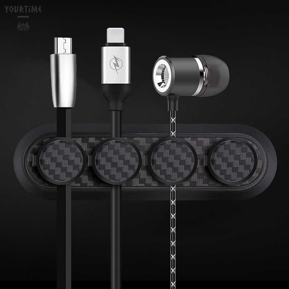 Kẹp Cố Định Dây Cáp USB Từ Tính Bằng Sợi Carbon Tiện Dụng