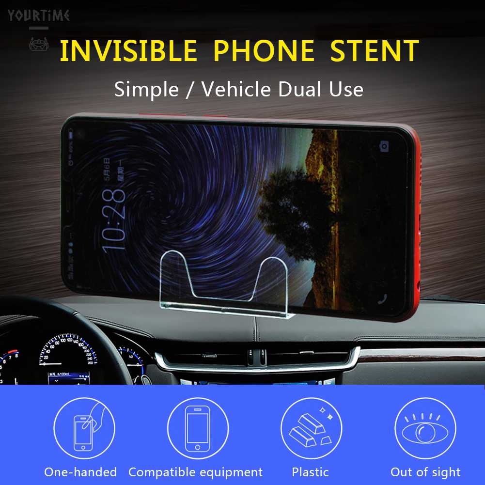 Giá Đỡ Điện Thoại / GPS Mini Trong Suốt Tiện Dụng Cho Xe Hơi