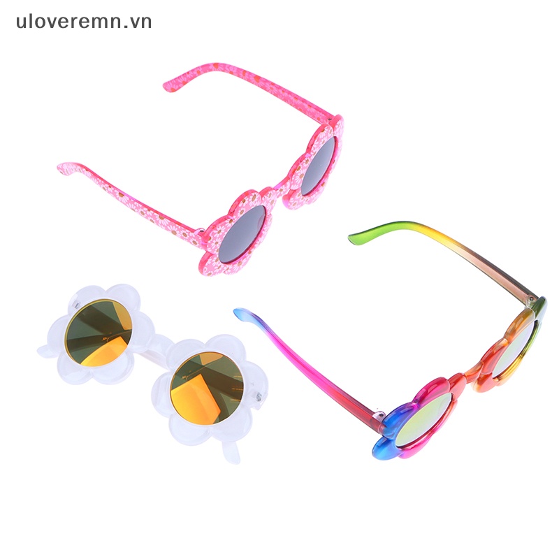 Kính Mát Tròng Tròn Chống Tia UV400 Họa Tiết Hoa Hoạt Hình Nhiều Màu Sắc Cho Bé