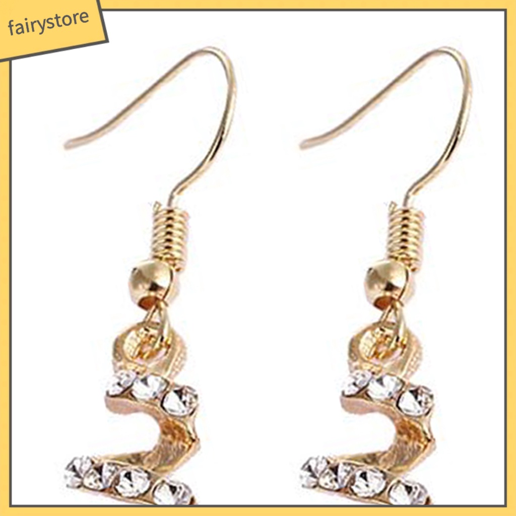 1 Đôi Bông Tai Hình Xoắn Ốc Đính Đá Đỏ Thời Trang Dành Cho Nữ