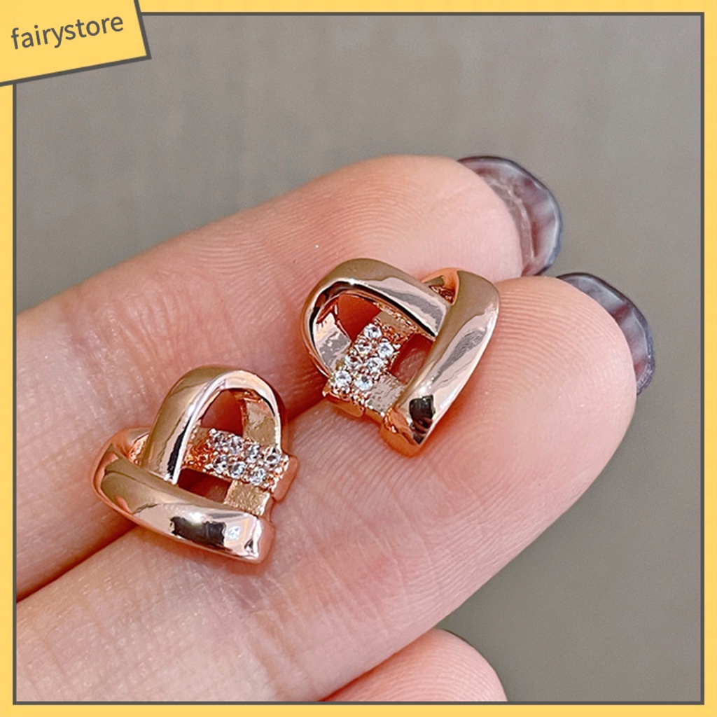 1 Đôi Bông Tai Hình Thánh Giá Đính Đá Thời Trang Dành Cho Nữ