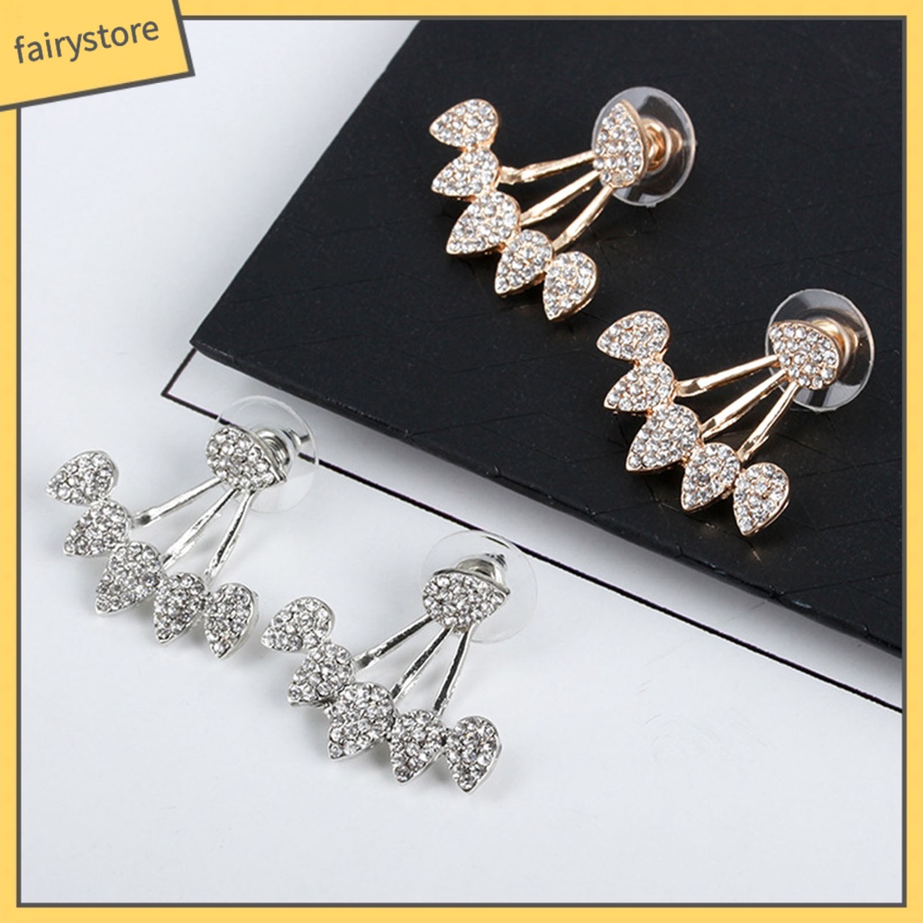 1 Đôi Bông Tai Hình Giọt Nước Đính Đá Thời Trang Dành Cho Nữ