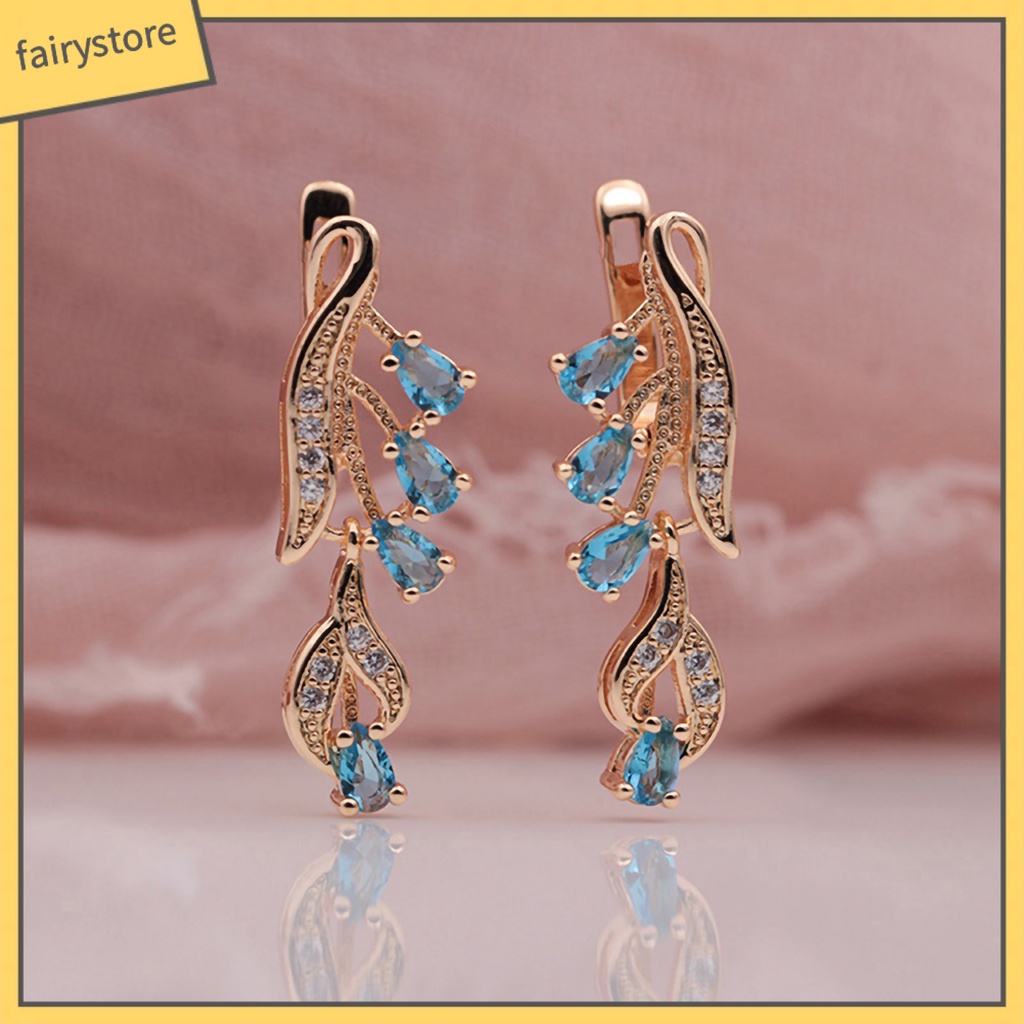 [FRO] Bông Tai Dài Đính Kim Cương Giả Bằng Đồng Trang Trí Hàng Ngày Cuộc Sống Hàng Ngày