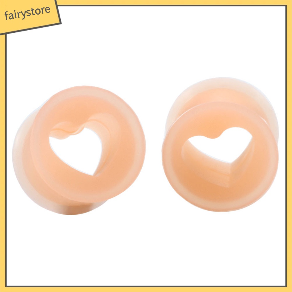 1 Khuyên Nong Tai Silicone Hình Trái Tim Unisex