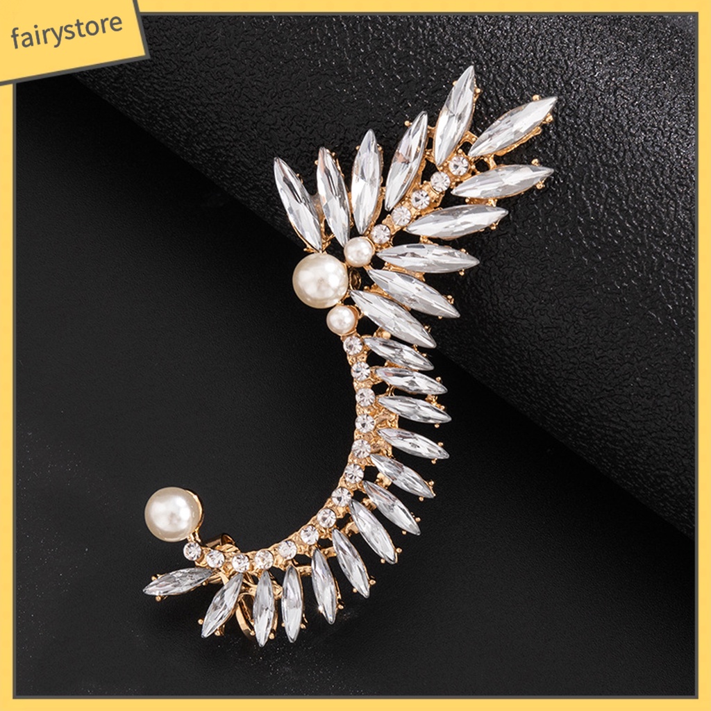 1 Khuyên Kẹp Vành Tai Đính Đá Ngọc Trai Giả Thời Trang