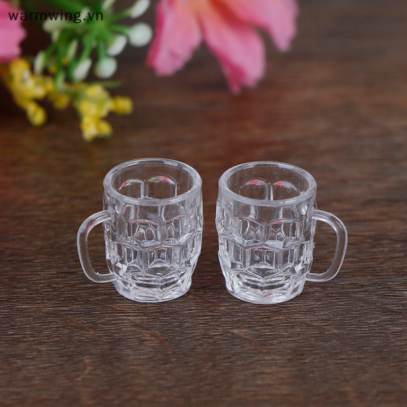 Set 2 Ly Thủy Tinh Uống Rượu mini Tỉ Lệ 1: 12 Trang Trí Nhà Búp Bê