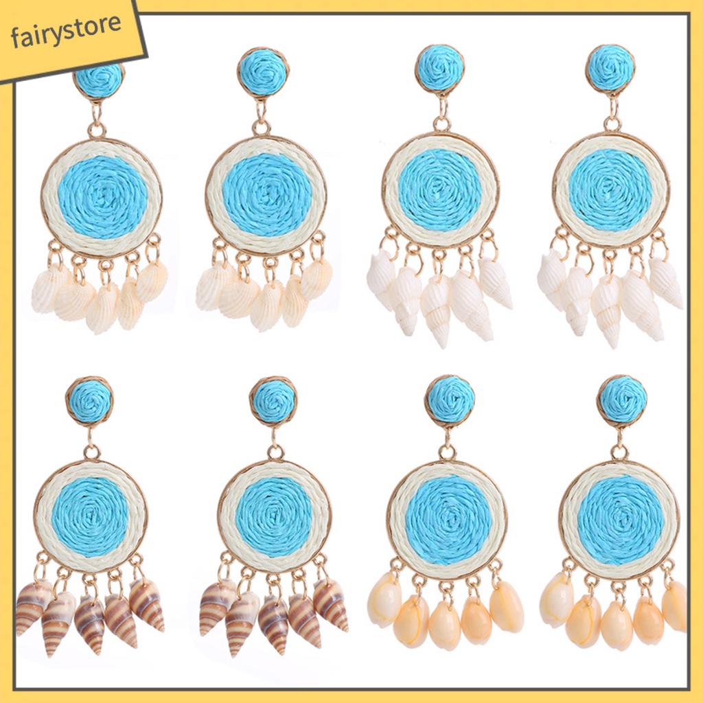 1 Đôi Bông Tai Dạng Treo Đính Hạt Tròn Màu Sắc Ngọt Ngào Chống Dị Ứng Dễ Phối Đồ Thời Trang Đi Biển Cho Nữ