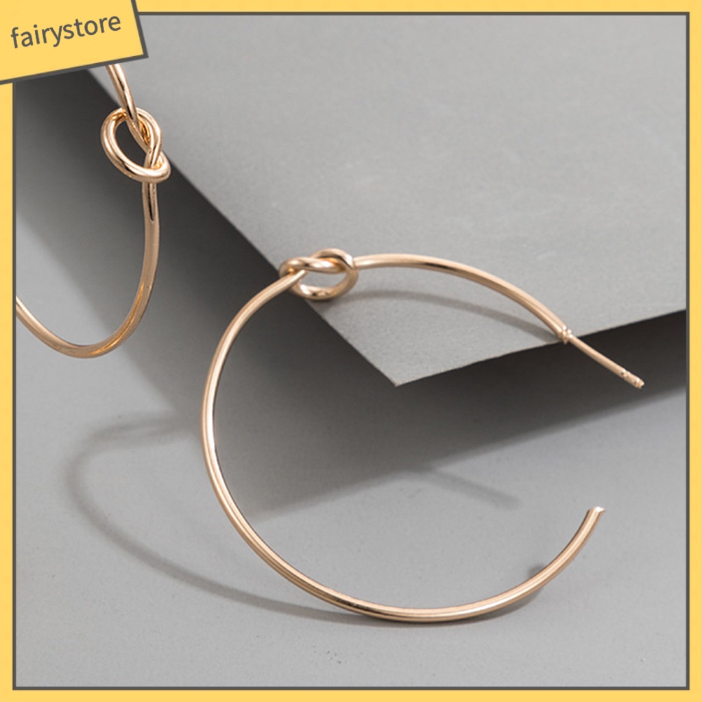 Bông Tai Hình Tròn Cỡ Lớn Bằng Kim Loại Đơn Giản Tiện Dụng Mặc Hàng Ngày