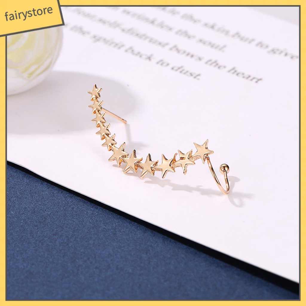 1 Chiếc Bông Tai Kẹp Hình Ngôi Sao Năm Cánh Trọng Lượng Nhẹ Chống Dị Ứng Dễ Phối Đồ Dành Cho Nữ