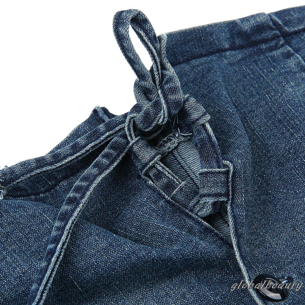 Áo Croptop Trễ Vai Chất Liệu Denim Phối Nút Thời Trang Mùa Hè Phong Cách Vintage Cho Nữ