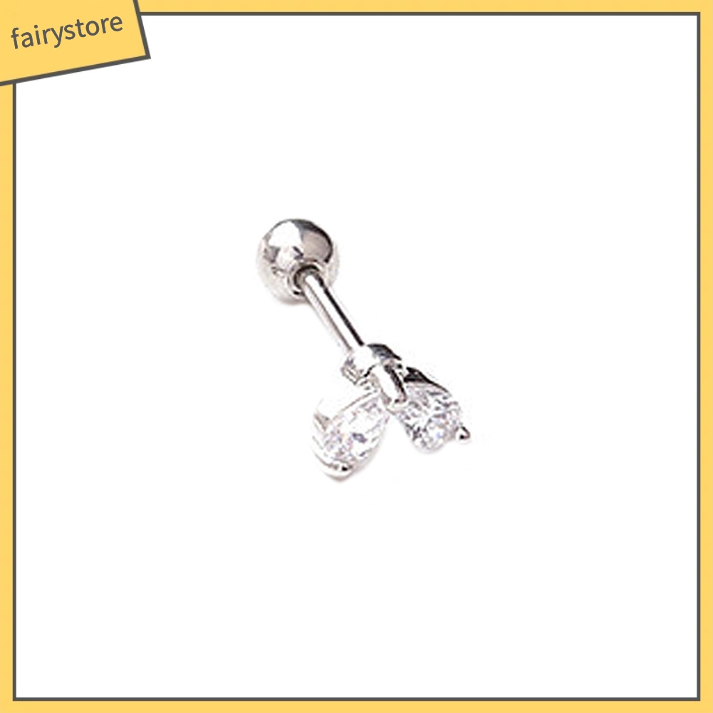 1 Chiếc Bông Tai Hình Hoa / Mặt Trăng / Ngôi Sao Đính Đá Zircon Thời Trang Nữ