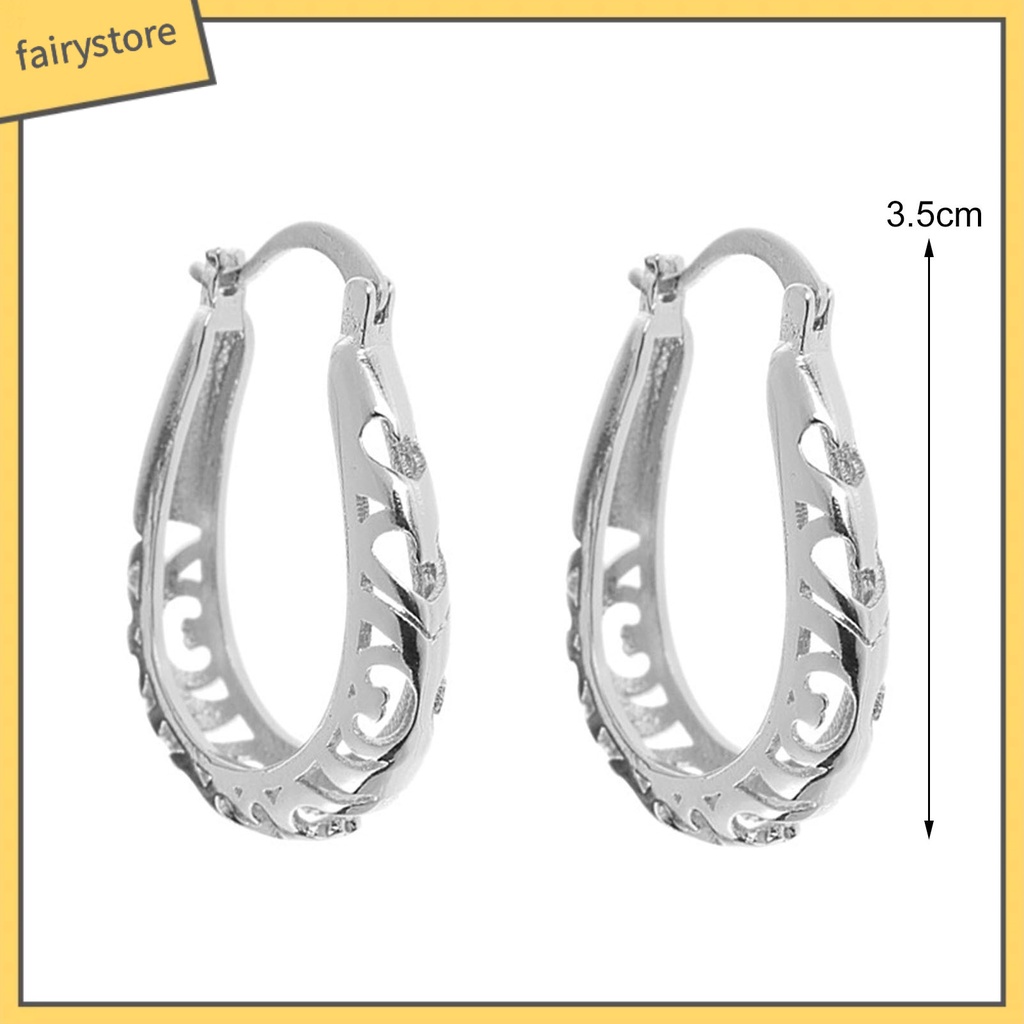 1 Đôi Bông Tai Hình Tròn Thiết Kế Đục Lỗ Thời Trang Dành Cho Nữ