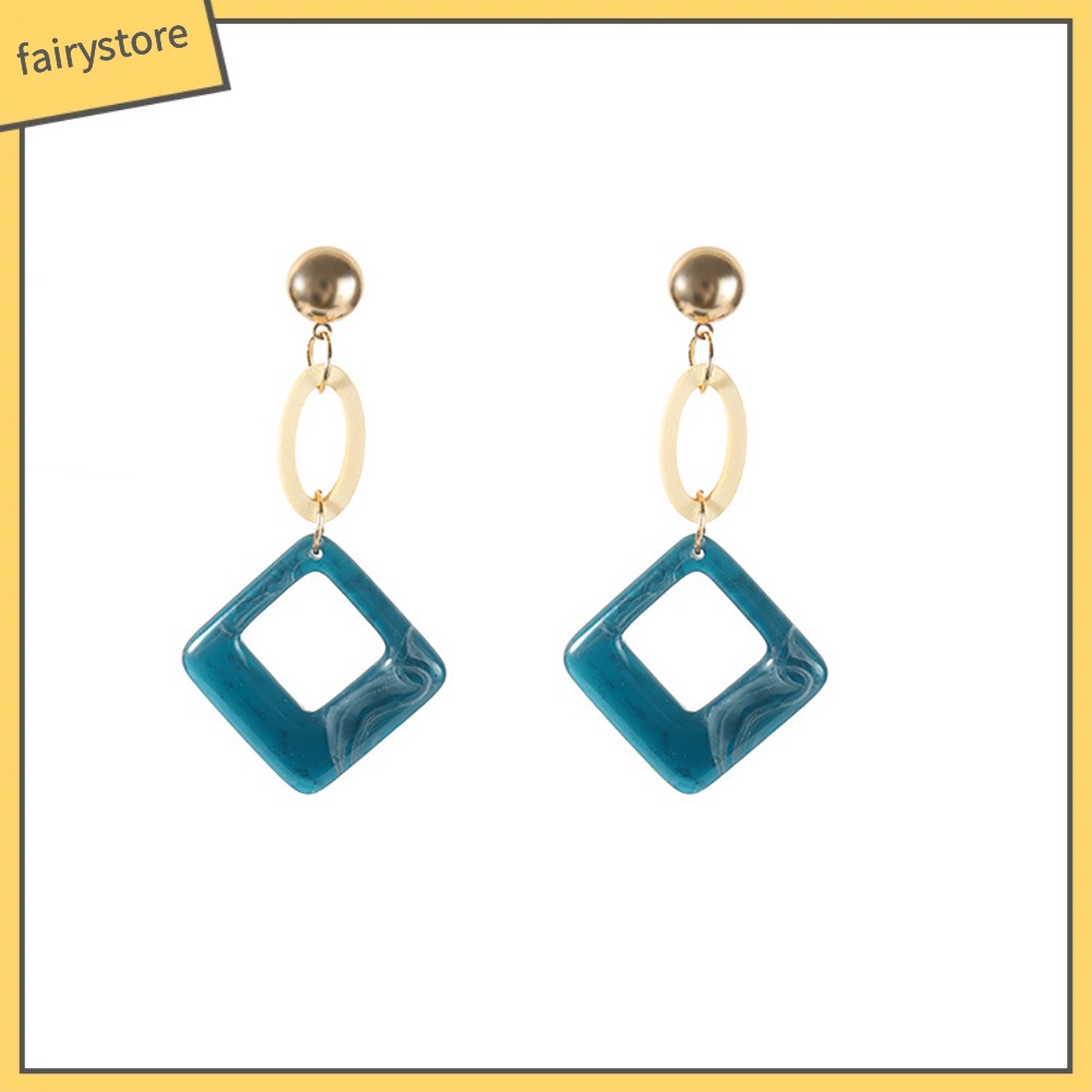 Bông Tai Hình Thoi Tròn Phong Cách Vintage Dành Cho Nữ