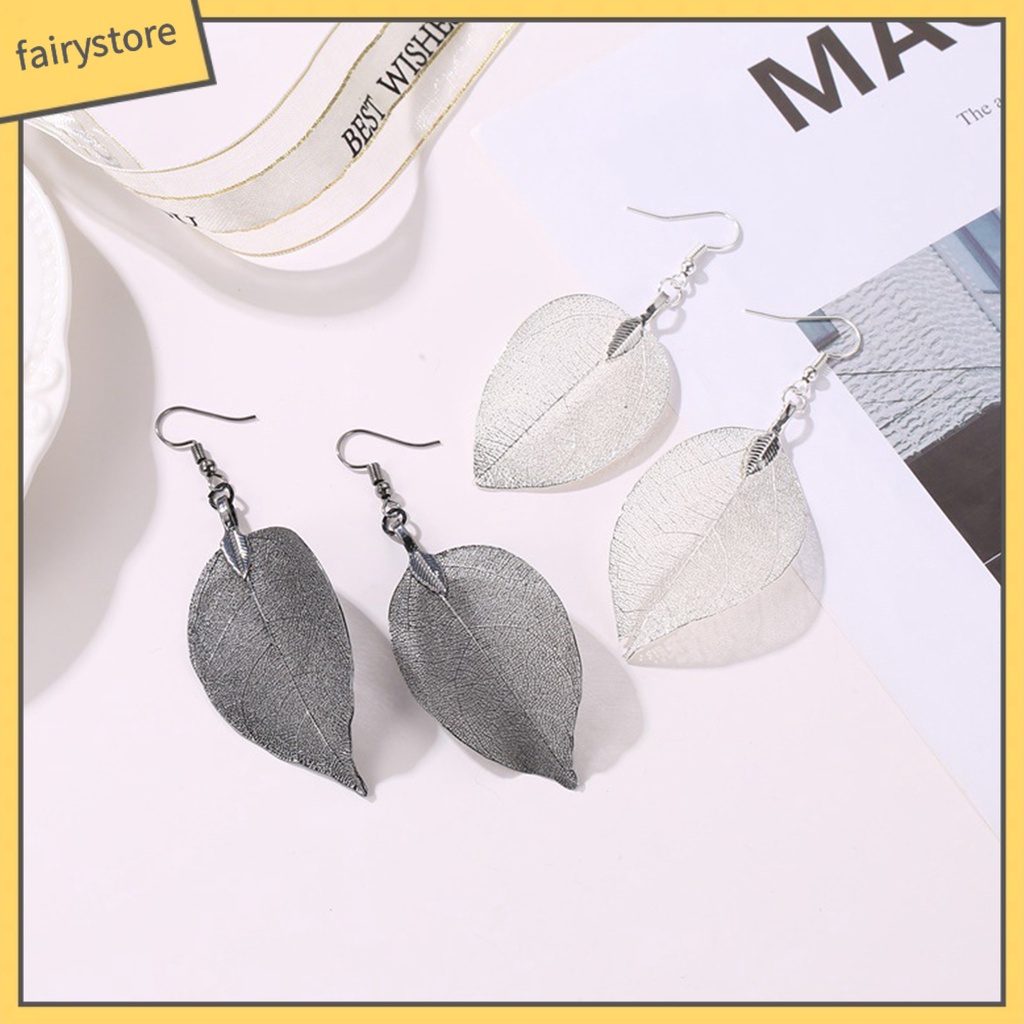 1 Đôi Bông Tai Hình Chiếc Lá Bằng Thép Không Gỉ Dành Cho Nữ