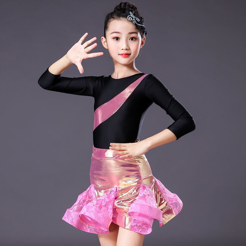 Đầm Khiêu Vũ Latin Không Tay Thời Trang Thu Đông Dành Cho Bé Gái