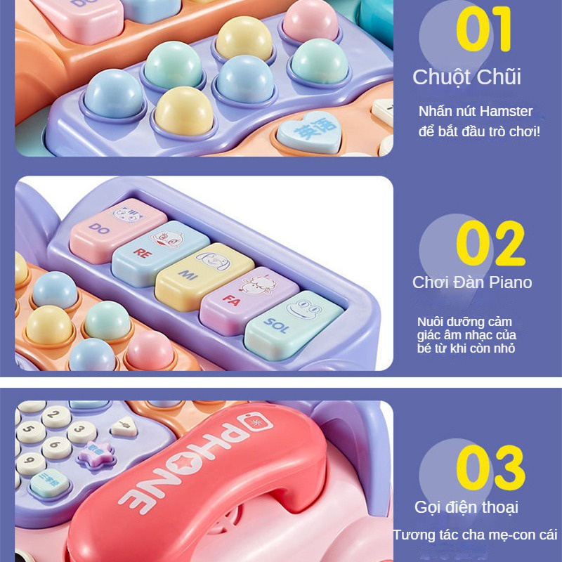 Mô Hình Điện Thoại Bàn Đồ Chơi Có Nhạc Giáo Dục Sớm Cho Bé