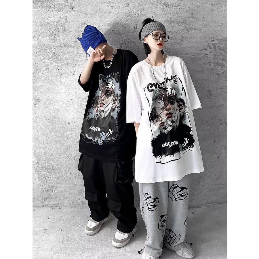 Áo Thun Tay Ngắn Dáng Rộng Cỡ Lớn 150kg Phong Cách Hip Hop Thời Trang Mùa Hè Cho Nữ