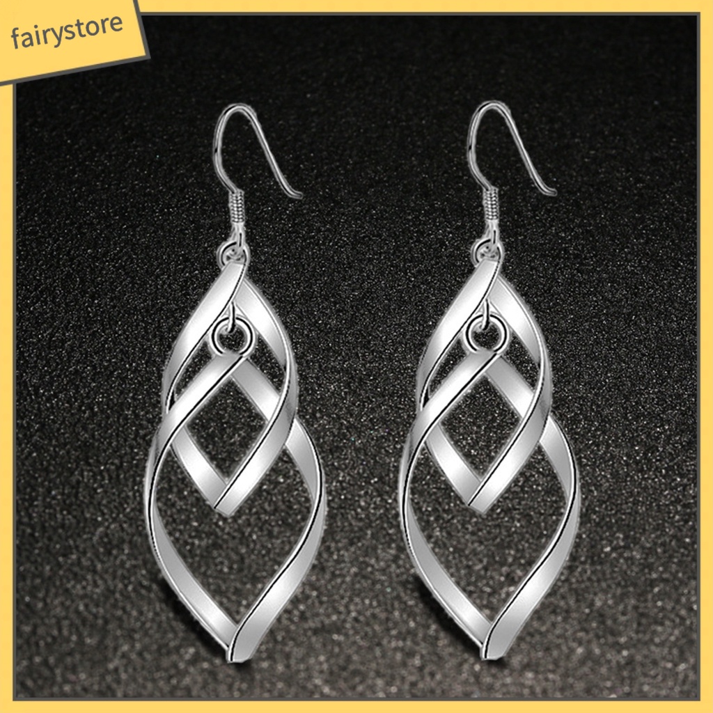 Bông Tai Mạ Bạc Hình Xoắn Ốc Thời Trang Dành Cho Nữ