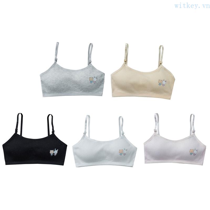 Áo Ngực Thể Thao Bằng Cotton Mỏng Thoáng Khí Họa Tiết Hoạt Hình Động Vật Dễ Thương Cho Tuổi Teen