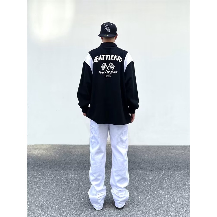 Áo Thun Nỉ Cổ Tròn Dáng Rộng Cỡ Lớn Phong Cách Đường Phố Mỹ Cá Tính Cho Nam