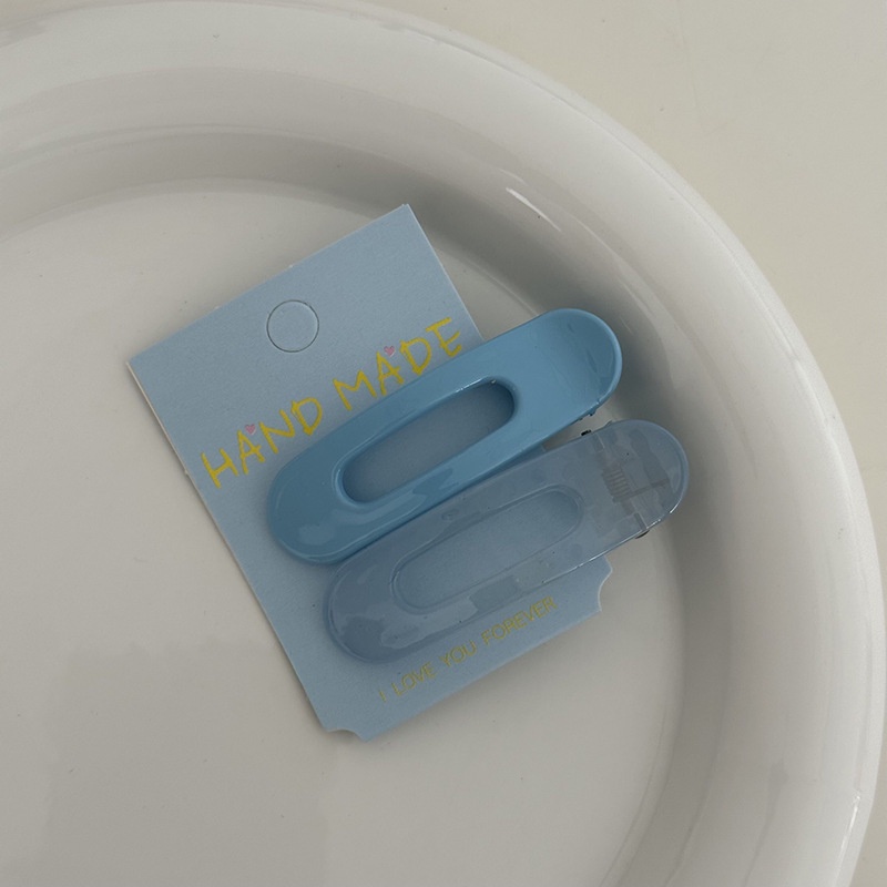 Kẹp Tóc Mỏ Vịt Bằng Nhựa Màu Kem Tương Phản Thời Trang