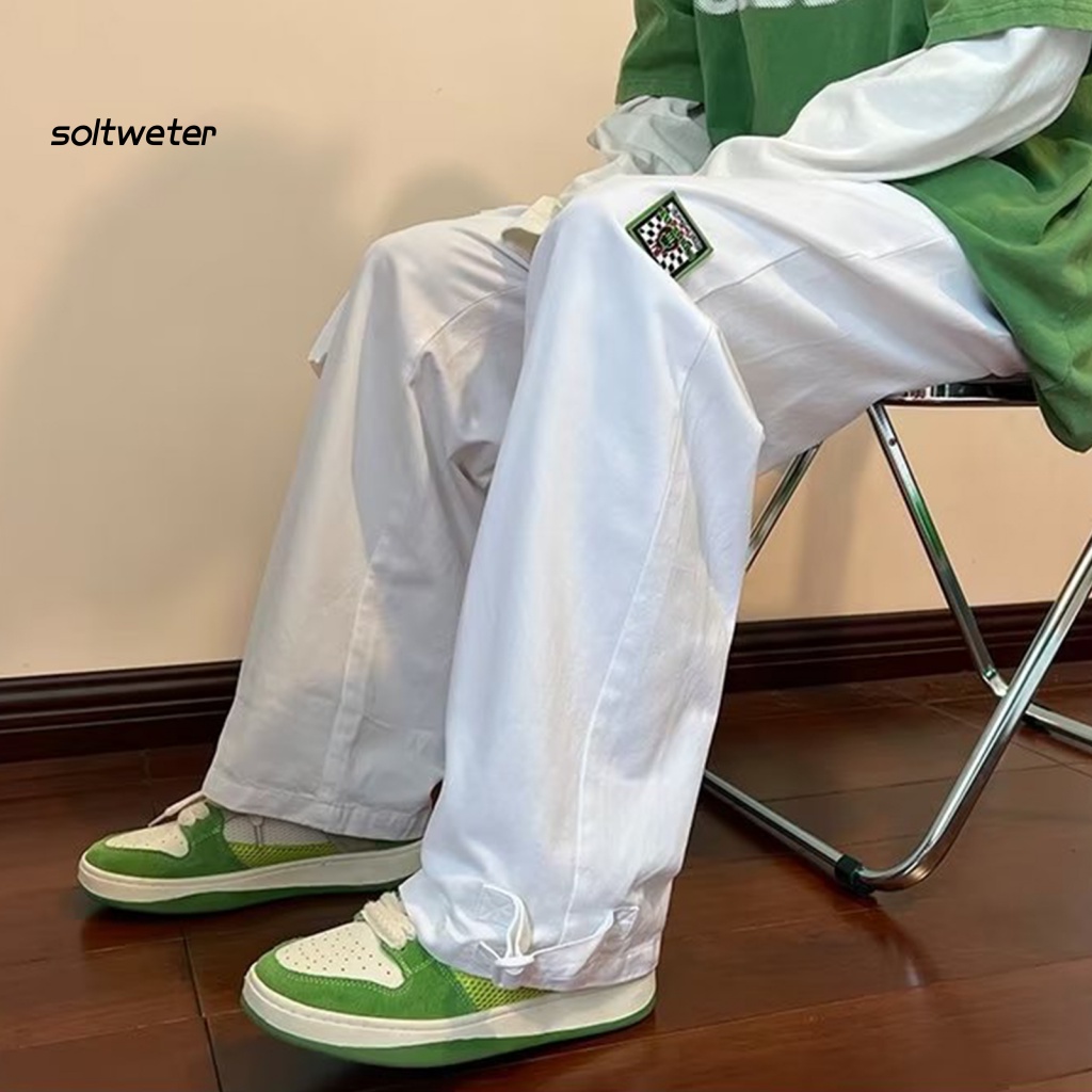 Quần Baggy Dáng Suông Nhiều Túi Màu Trơn Phong Cách Hip Hop Đường Phố Cho Nam