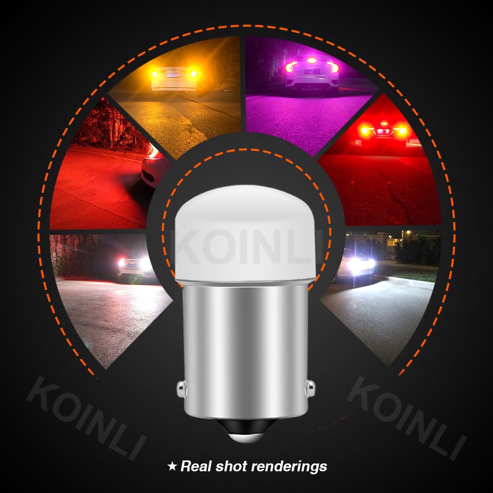Đèn Led Phanh / Xi Nhan 7 Màu 12V 24V Cho Xe Tải 1156 1157 9SMD 3014 BA15S P21W BAY15D P21 / 5W